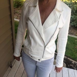 Calvin Klein white denim stretch jacket